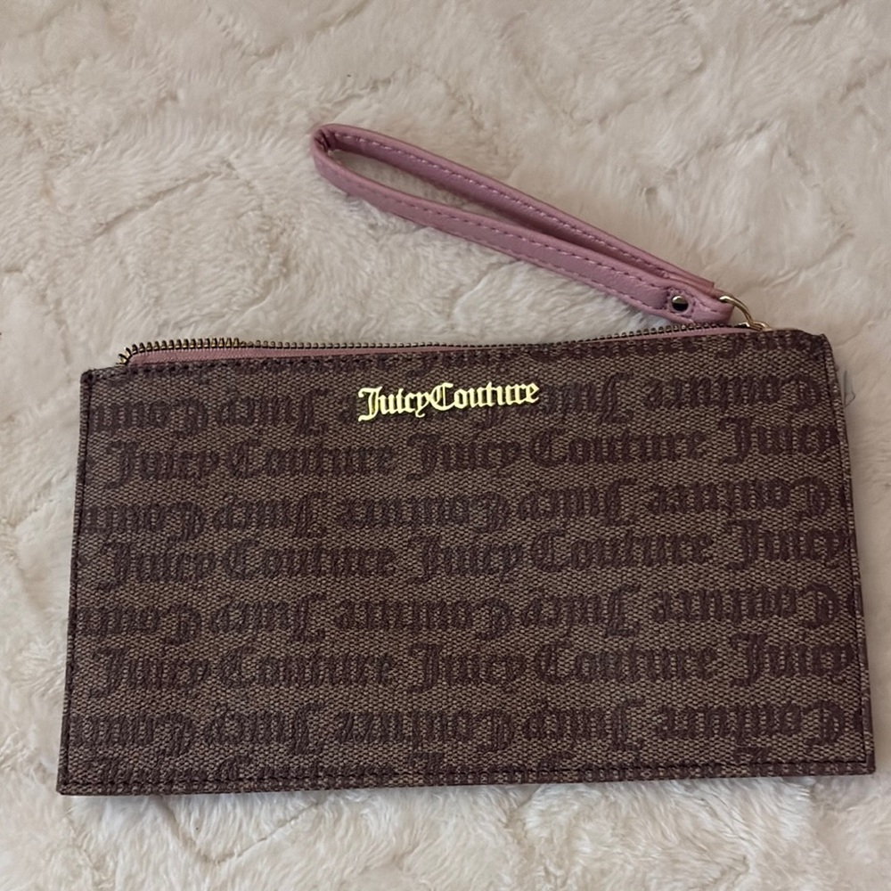 Juicy Couture Brown and Pink Wristlet